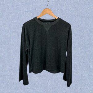 Nike Yoga Dri Fit Terry Cloth Wide Sleeve Sweatshirt Size S in Charcoal